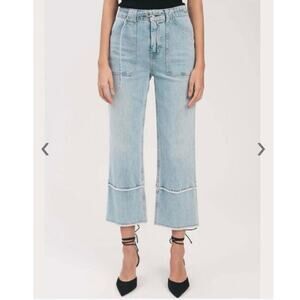 Derek Lam 10 Crosby Light Wash Zuri Cropped Wide Leg Pant Size 27